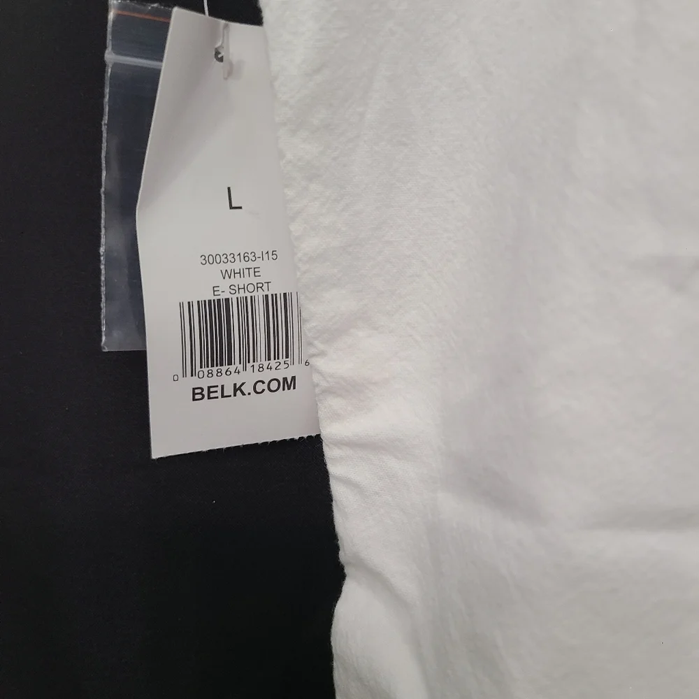 NWT Kim Rogers White 100% Cotton Womens Large Pull On Drawstring Short